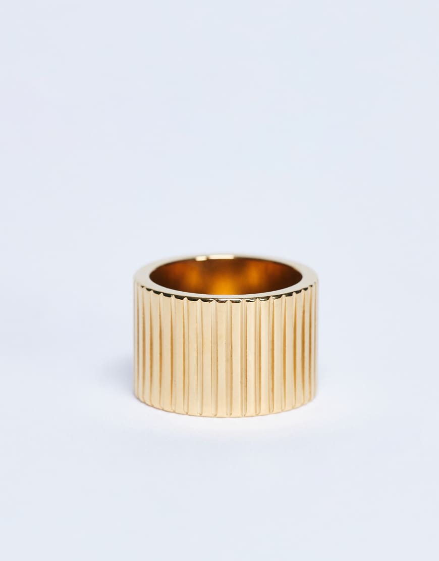 Topshop - Rhodes - Goldfarbener Ring aus wasserfestem Edelstahl von Topshop