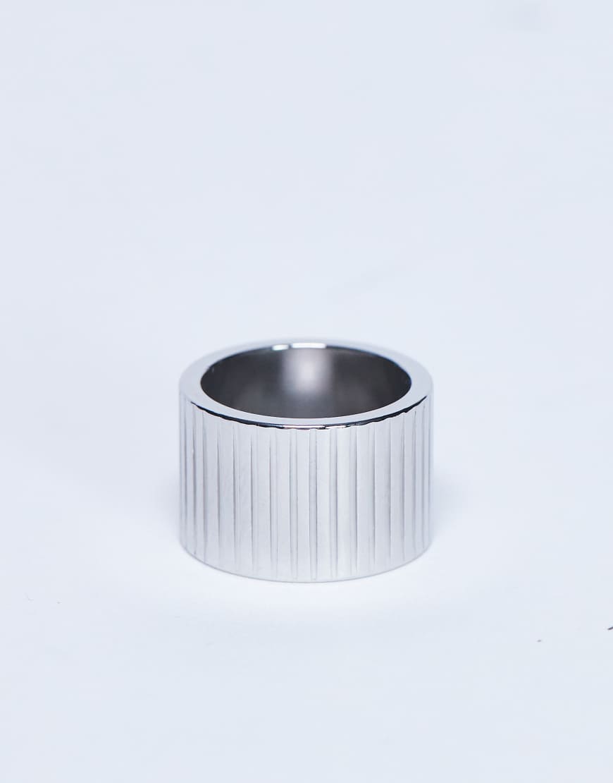 Topshop - Rhodes - Silberfarbener Ring aus wasserfestem Edelstahl von Topshop