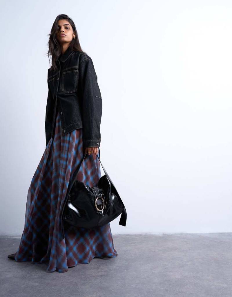 Topshop - Saturn - Schultertasche in Schwarz mit Metalldetails von Topshop