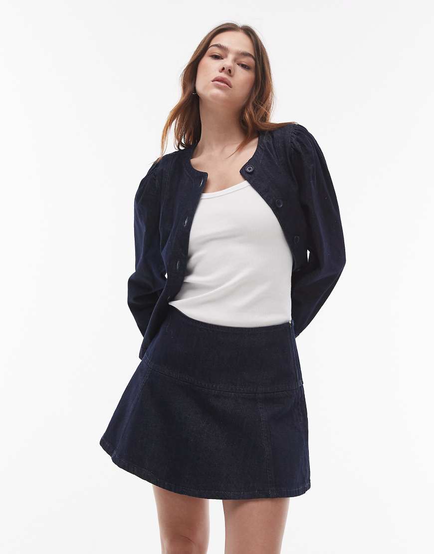 Topshop - Schwingender Jeansrock in Indigoblau Topshop - Schwingender Jeansrock in Indigoblau von Topshop