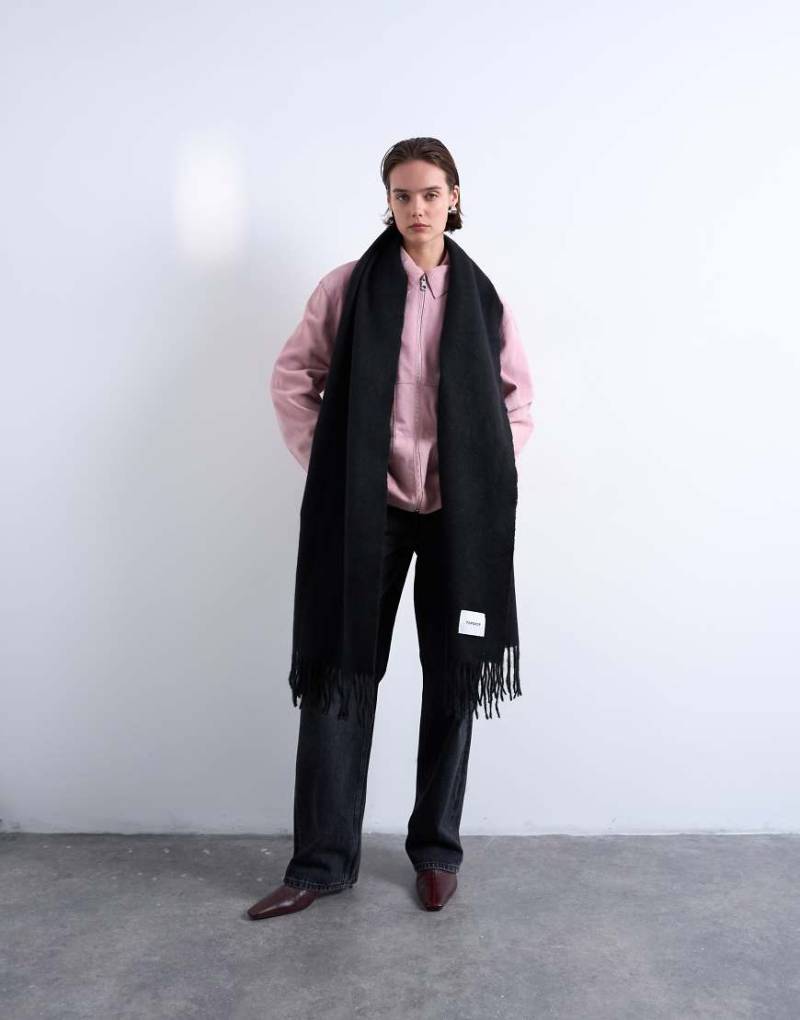 Topshop - Simone - Superweicher Deckenschal in Schwarz von Topshop