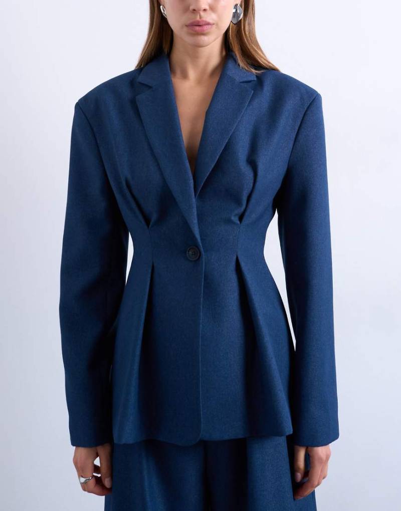 Topshop - Stark taillierter Blazer in Marineblau, Kombiteil von Topshop