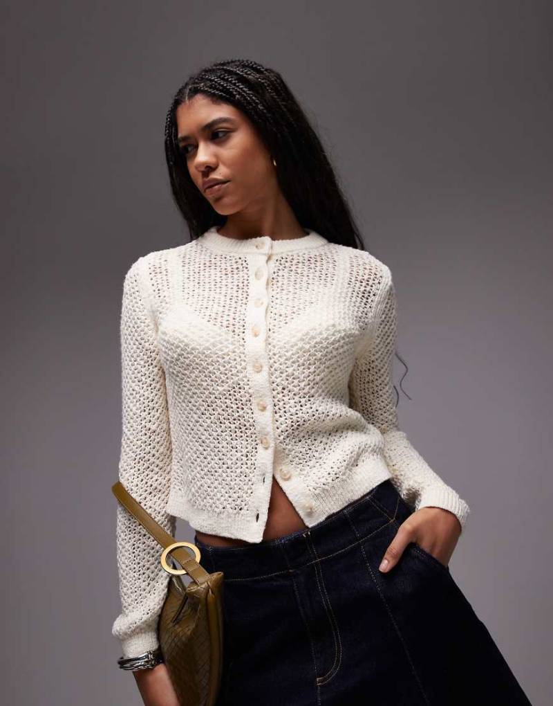 Topshop - Strickjacke in Buttermilchgelb von Topshop