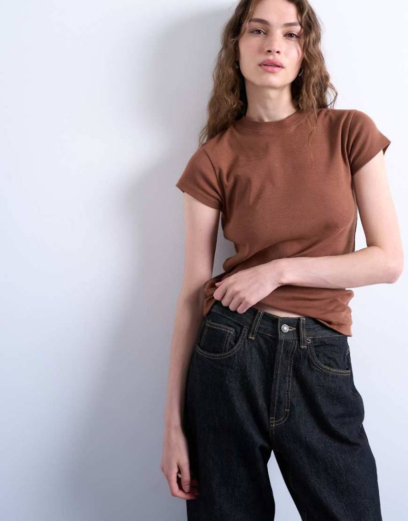 Topshop - T-Shirt für jeden Tag in Kaffeebraun-Brown Topshop - T-Shirt für jeden Tag in Kaffeebraun-Brown von Topshop