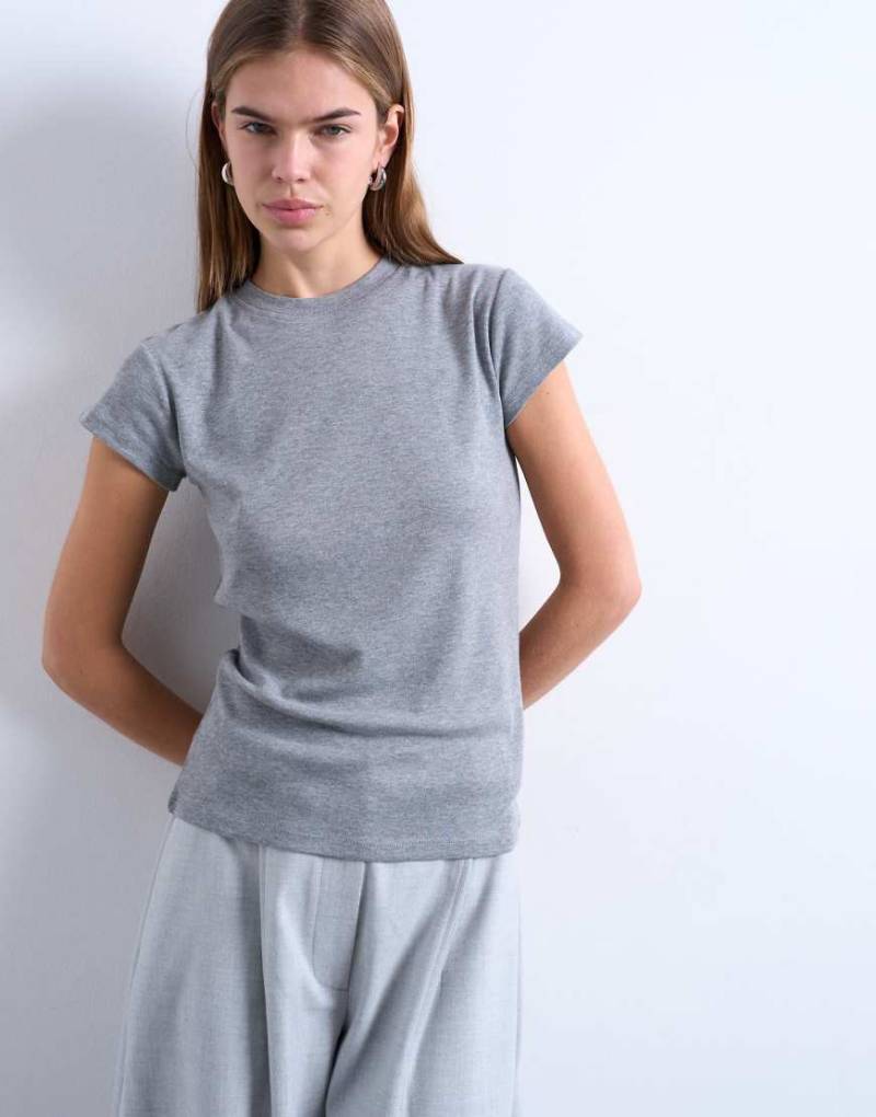 Topshop - T-Shirt für jeden Tag in Mittelgrau von Topshop