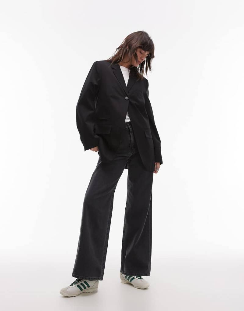 Topshop - Eleganter Blazer in Schwarz mit einem Knopf von Topshop