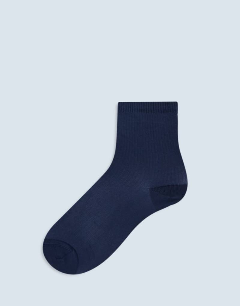 Topshop - Transparente, gerippte Socken in Marineblau von Topshop