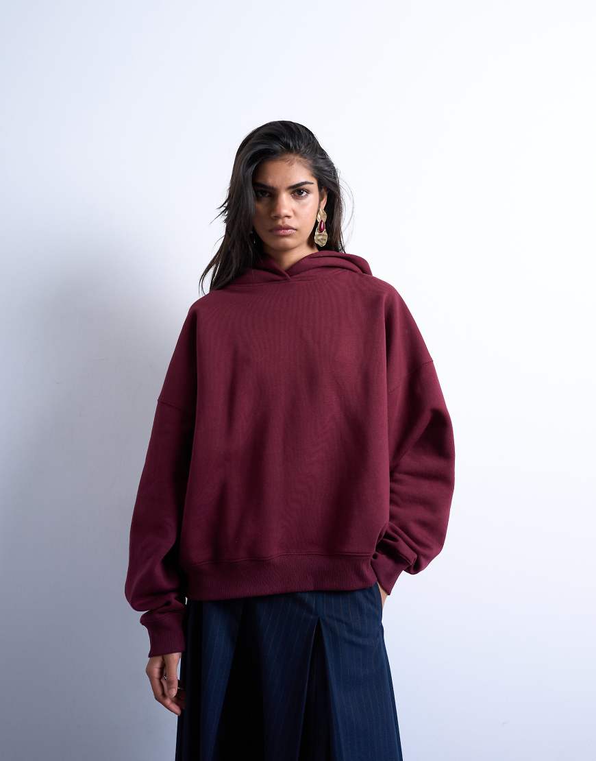Topshop - Ultimate - Kapuzenpullover in Burgunderrot von Topshop