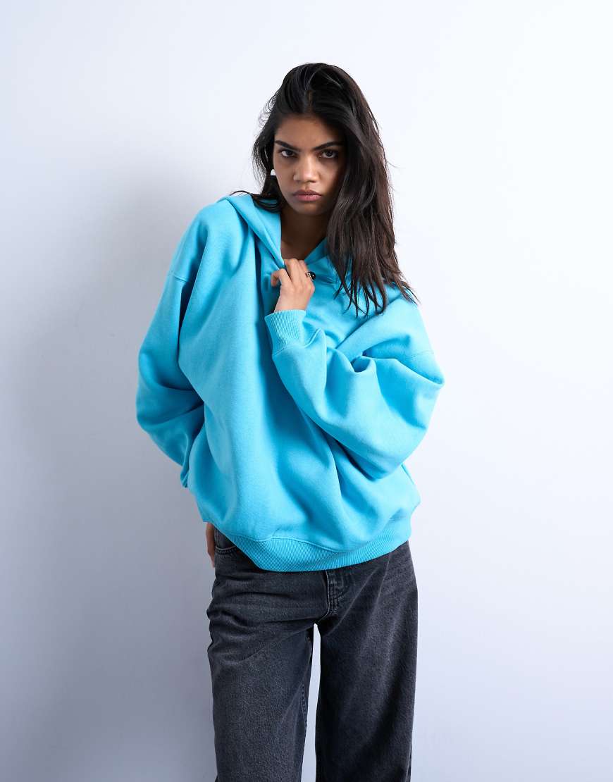 Topshop - Ultimate - Kapuzenpullover in Hellblau von Topshop