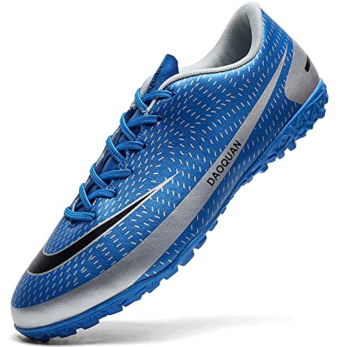 Topwolve Fußballschuhe Herren Microfaser Cleats Athletics Trainingsschuhe Professionelle Outdoor Football Schuhe Unisex Blau 45EU von Topwolve