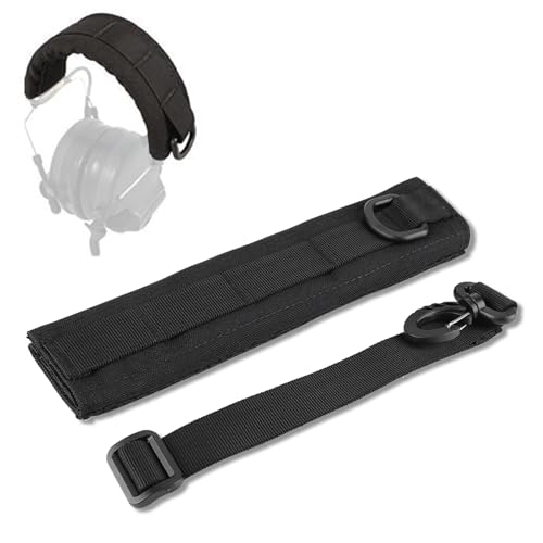Topyond Tactical Headset Cover, Headband Headband Cover Tactical Pro Military Headset Cover mit verlängertem Kopfband, MOLLE Design, geeignet für Outdoor-Jagd (Schwarz) von Topyond