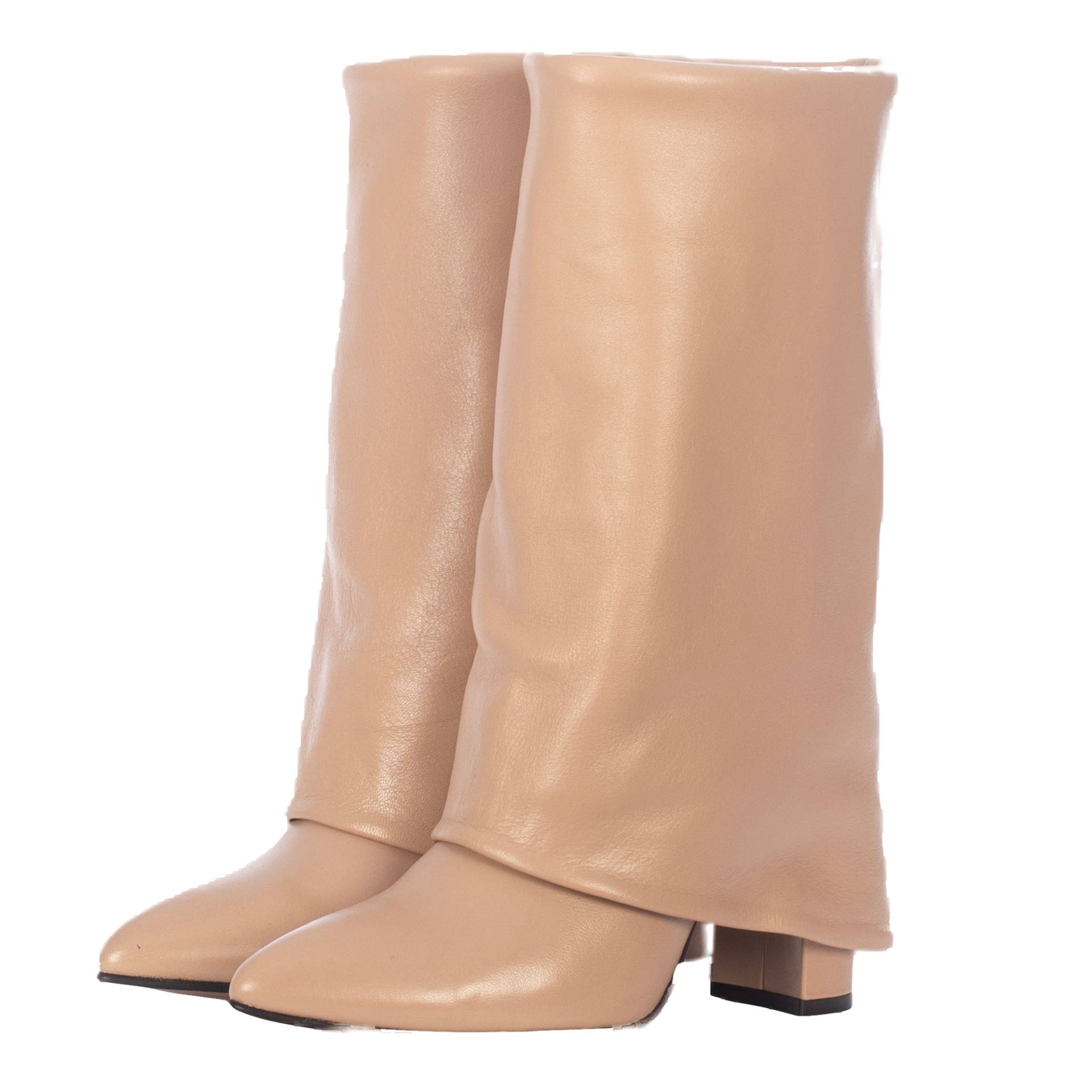 BERTA CREAM LEATHER BOOTS von Toral