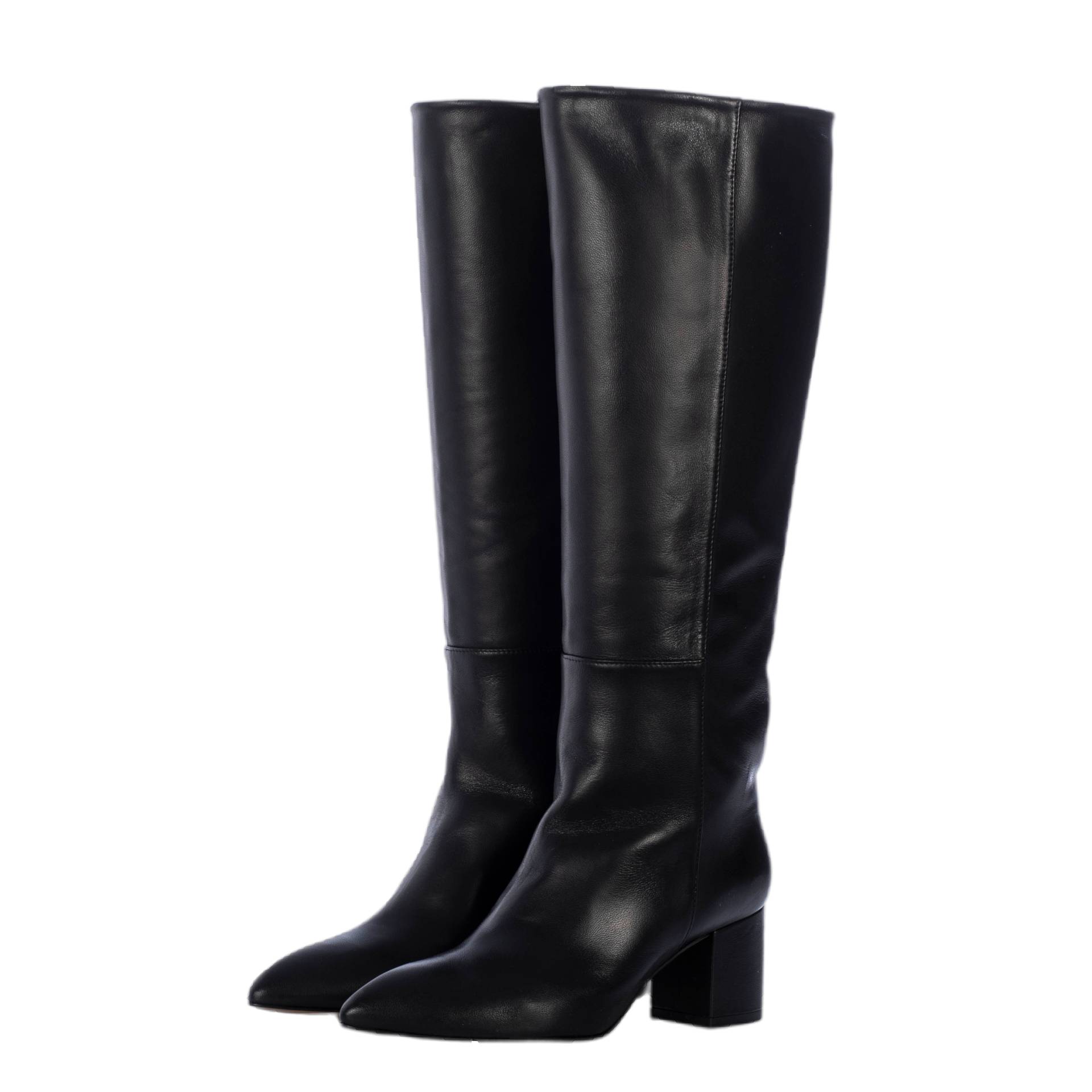 BLACK LEATHER TALL BOOTS von Toral