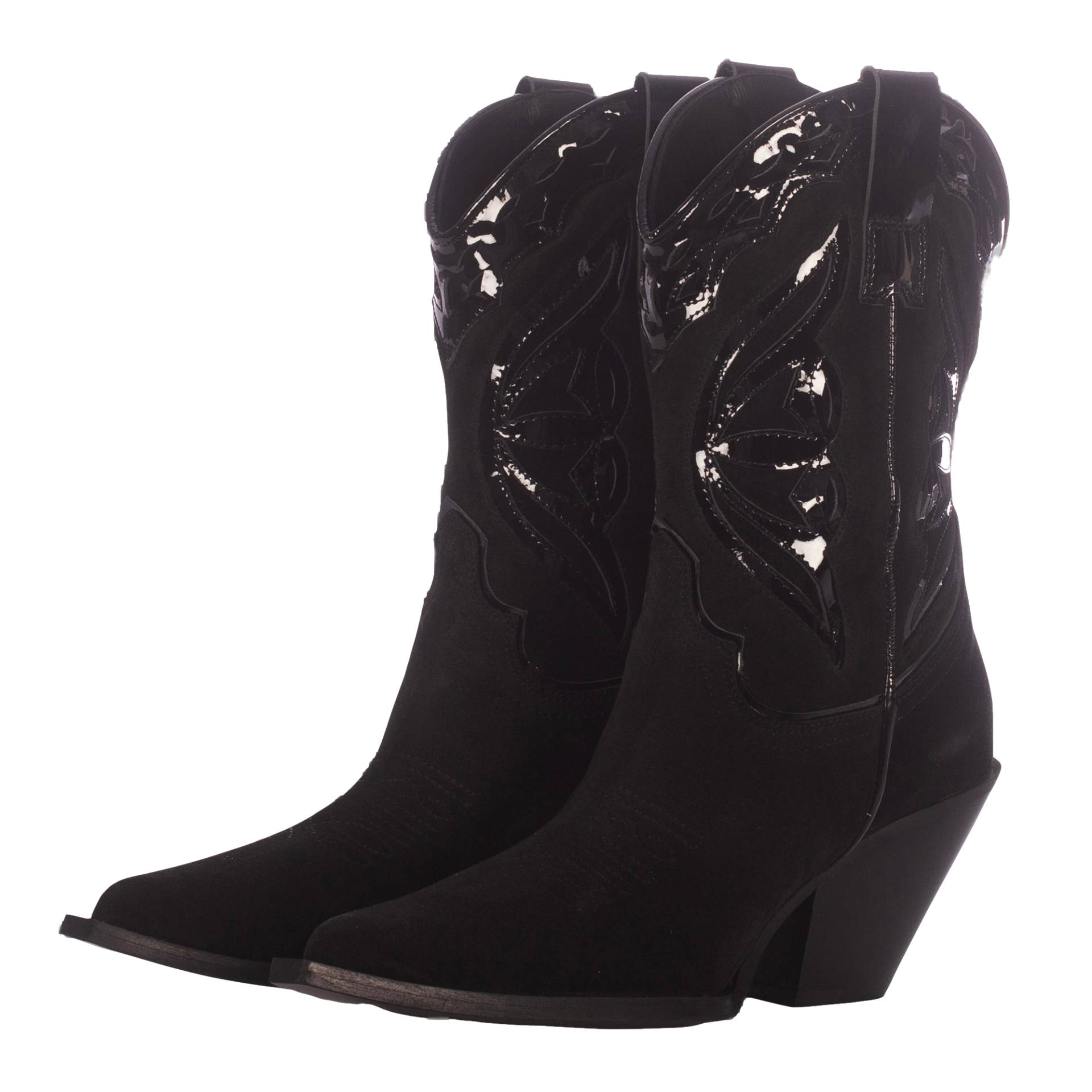 BLACK SUEDE COWBOY BOOTS von Toral