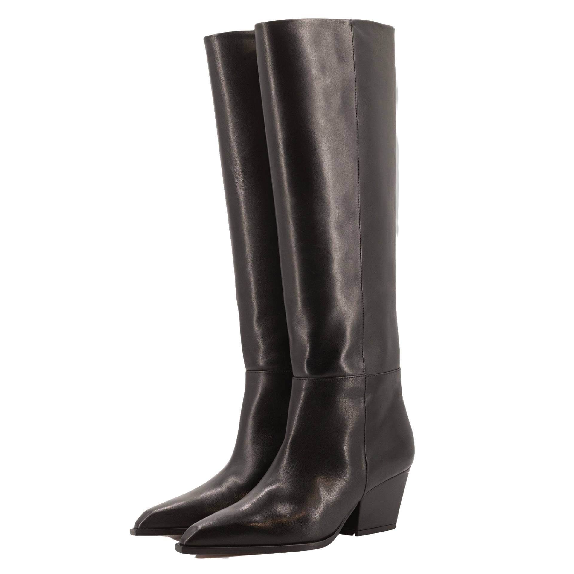 Toral | DAKOTA BLACK LEATHER KNEE-HIGH BOOTS | Women's Black Boots von Toral