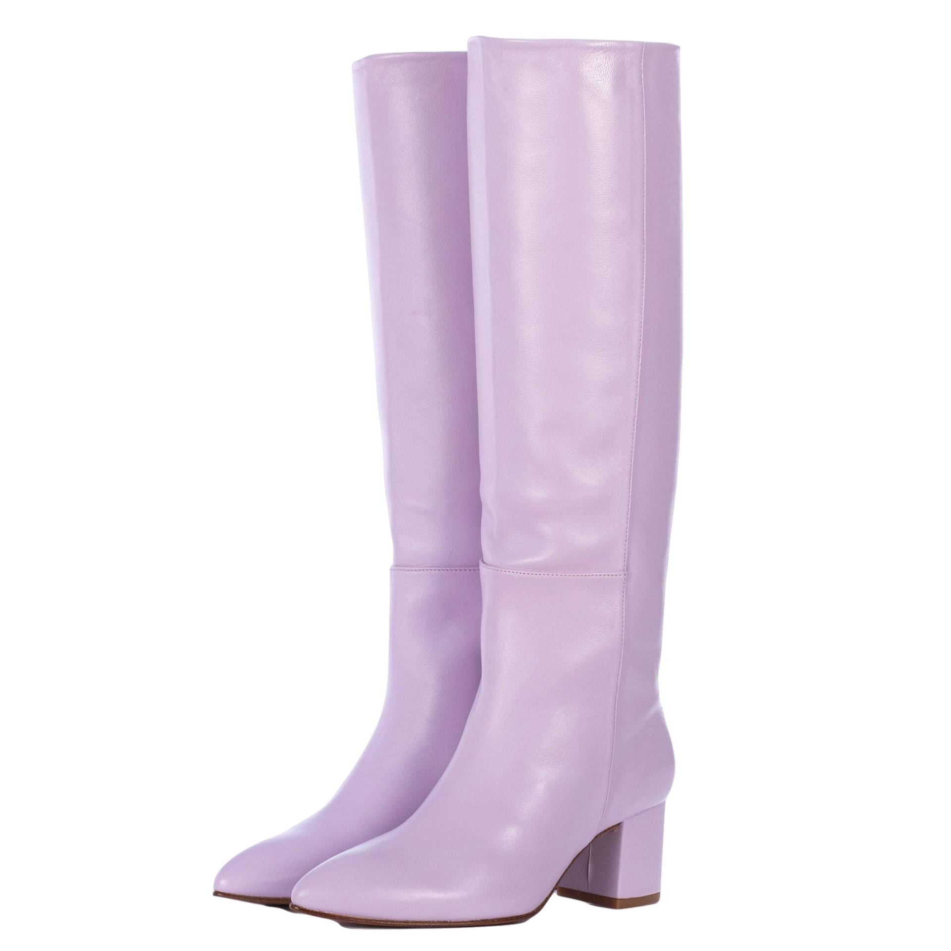 MAUVE LEATHER TALL BOOTS von Toral