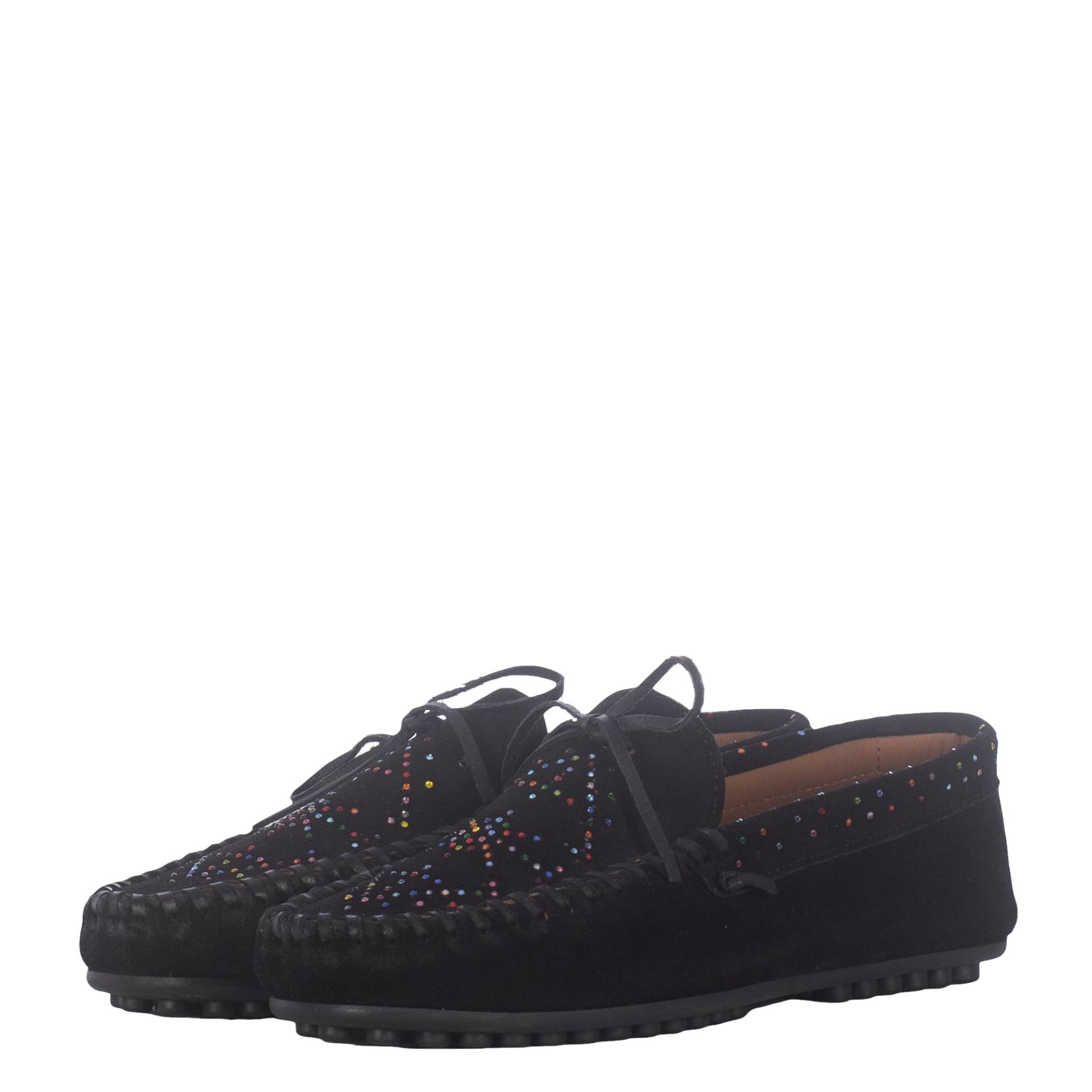 QUECHUA BLACK LOAFERS MULTICOLORED STRASS von Toral