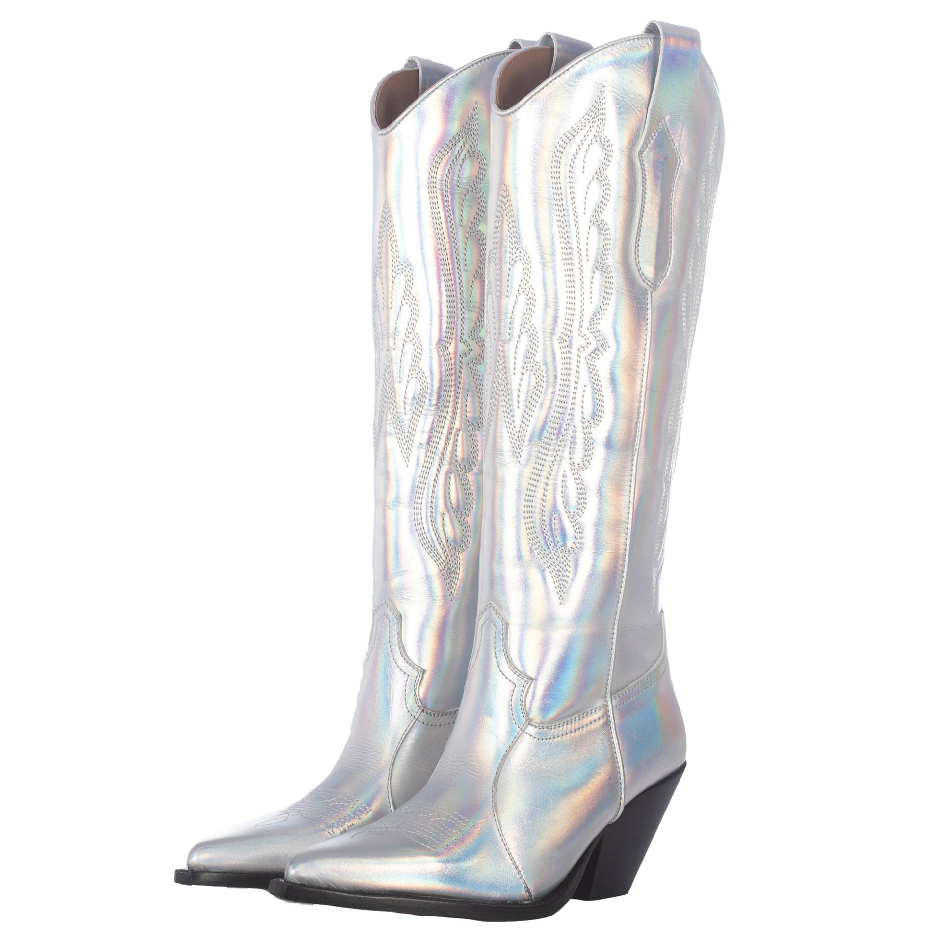 SONIC SILVER TORAL KNEE-HIGH LEATHER BOOTS von Toral