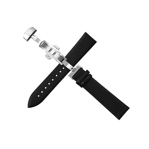Torehueju 12–22mm ultradünnes, hautfreundliches Uhrenarmband aus vollnarbigem Rindsleder mit automatischer Butterfly-Schnalle mit Schnellverschluss, 13mm von Torehueju