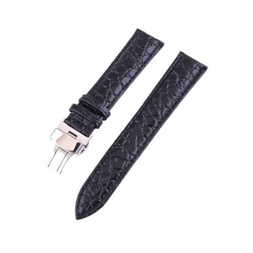 Torehueju 12–24mm einfaches Vintage-Uhrenarmband aus Kalbsleder mit automatischer Butterfly-Schnalle mit Schnellverschluss, 17mm von Torehueju