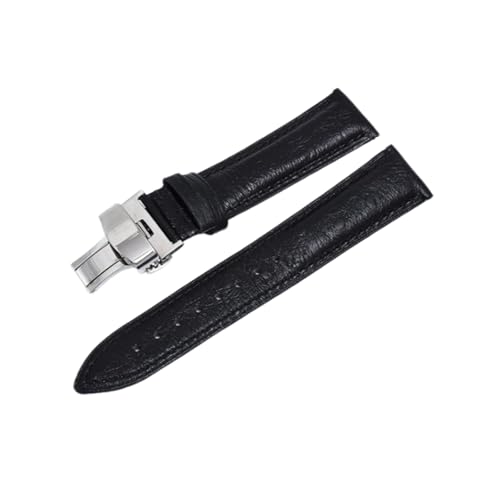 Torehueju 18–22mm buntes, hautfreundliches Uhrenarmband aus Straußennarben-Rindsleder mit Schnellverschluss-Schmetterlingsschnalle, 22mm von Torehueju
