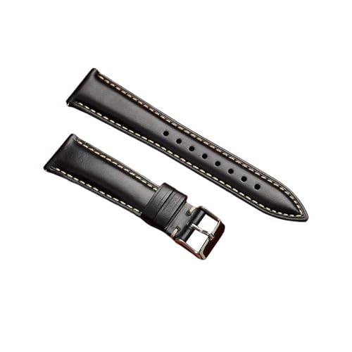 Torehueju 18–22mm glänzendes Vintage-Uhrenarmband aus ölgewachstem Rindsleder für mechanische Uhren, Quarzuhren, 18mm von Torehueju