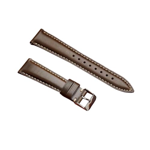 Torehueju 18–22mm glänzendes Vintage-Uhrenarmband aus ölgewachstem Rindsleder für mechanische Uhren, Quarzuhren, 21mm von Torehueju