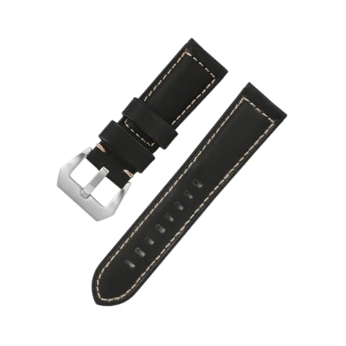 Torehueju 18–26mm Vintage-Uhrenarmband aus gewachstem Rindsleder mit Bambusmaserung für mechanische Uhren, Quarzuhren, 24mm von Torehueju