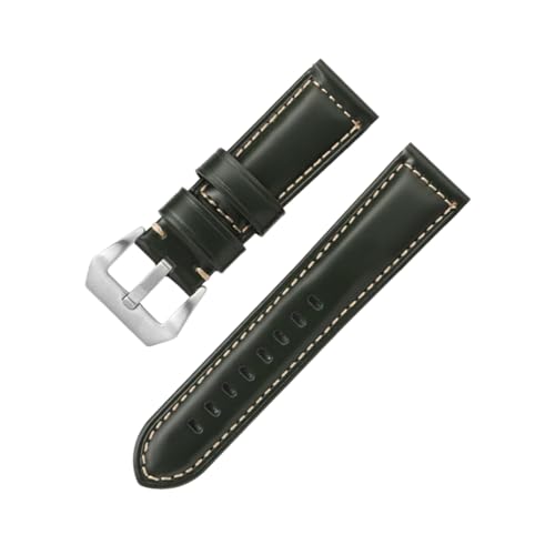 Torehueju 18–26mm Vintage-Uhrenarmband aus gewachstem Rindsleder mit Bambusmaserung für mechanische Uhren, Quarzuhren, 24mm von Torehueju
