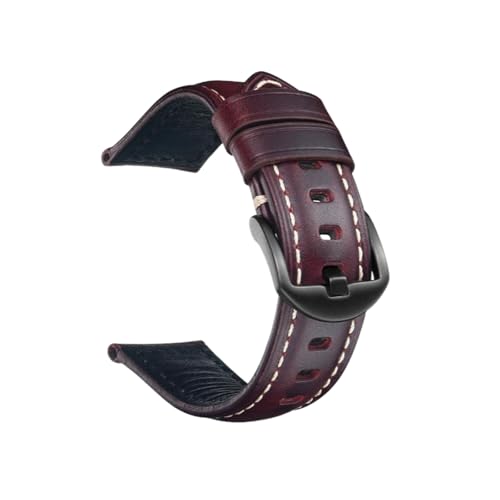 Torehueju 18–26mm Vintage-Uhrenarmband aus verdicktem, ölgewachstem Rindsleder für Smartwatches, 26mm von Torehueju