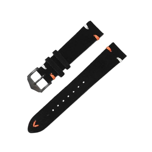 Torehueju 20–22mm Vintage-Uhrenarmband aus Wildleder mit Schnellverschluss für mechanische Uhren, 22mm von Torehueju