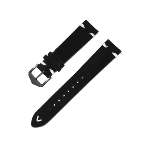 Torehueju 20–22mm einfarbiges Wildleder-Rindsleder-Uhrenarmband mit Schnellverschluss-Federstift, 22mm von Torehueju