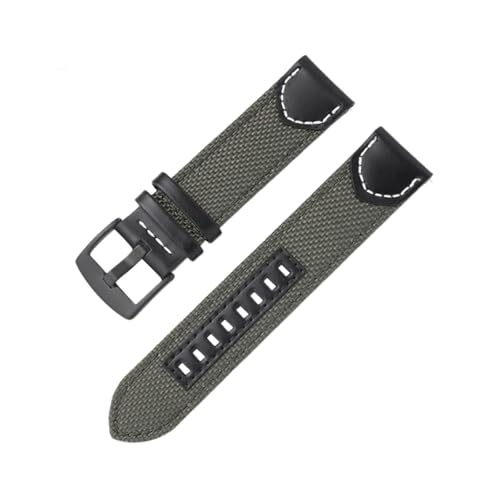 Torehueju 20–24mm Vintage-Uhrenarmband aus Rindsleder und Nylon mit Schnellverschluss-Federstift, 22mm von Torehueju