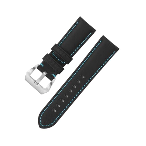 Torehueju 20–26mm Vintage-Sportuhrenarmband aus atmungsaktivem Nylon mit hautfreundlichem Rindslederfutter, 22mm von Torehueju