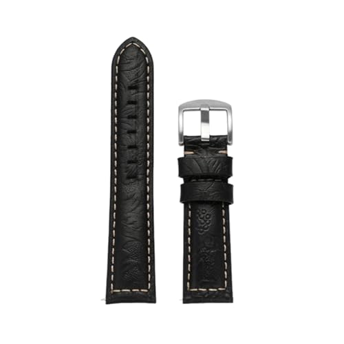 Torehueju 20–26mm Vintage-Uhrenarmband aus verdicktem Rindsleder mit Blumenprägung, 26mm von Torehueju