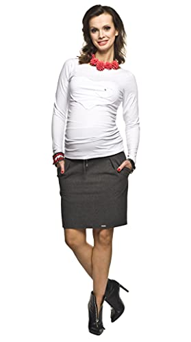 Schwangerschaftsrock für Herbst und Winter, Modell: Swing, Graphit, XL von Torelle Maternity Wear