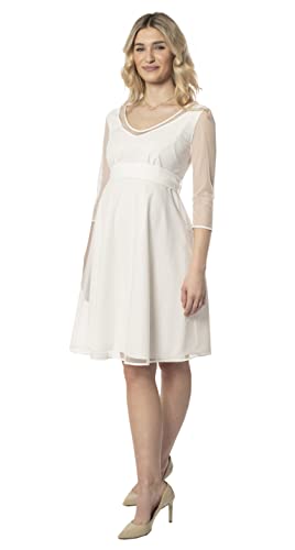 Torelle Damen Hochzeitskleid Umstandskleid Brautkleid Nicht nur für Schwangere, Modell: Marina New, Creme, L von Torelle Maternity Wear