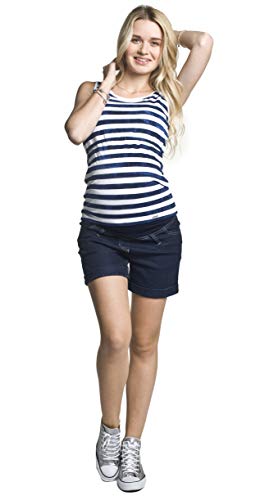 Torelle Damen Jeansshorts Damen Sommer Umstandsshorts, Modell: Lupo, dunkelblau, XL von Torelle Maternity Wear