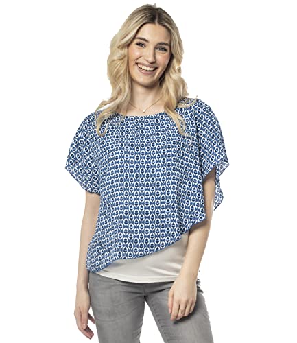 Torelle Maternity Wear 3in1 Umstandsshirt mit Stillfunktion, Modell: Elfi, blau-Weiss, L von Torelle Maternity Wear