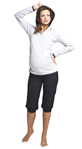 Torelle Maternity Wear Bequeme Schwangerschaftshose, Baumwolle, Modell: Fitness Knielang, schwarz, S von Torelle Maternity Wear