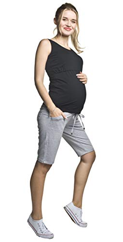 Torelle Maternity Wear Bequeme knielange Shorts aus Baumwolle für Schwangere, Modell: Bloom, grau, S von Torelle Maternity Wear