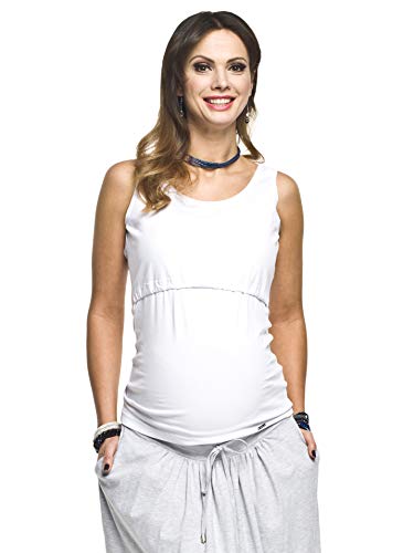 Torelle Maternity Wear Damen Sommershirt ärmellos, Umstandstop, Modell: AURIL, Weiss, M von Torelle Maternity Wear