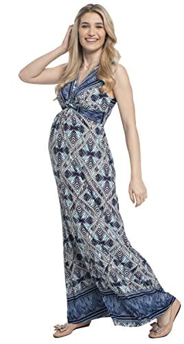 Torelle Maternity Wear Maxikleid Sommerkleid Damen, Umstandskeid, Stillkleid, Modell: Debora, türkis, M von Torelle Maternity Wear