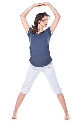 Torelle Maternity Wear Umstandshose kurz Damen, Baumwolle, Modell: Fitness Knielang, hellgrau, XL von Torelle Maternity Wear