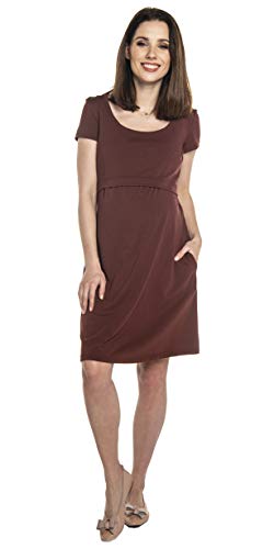 Torelle Maternity Wear Umstandskleid Stillkleid Damenkleid Sweatkleid, Modell: LULLA, rotbraun, XL von Torelle Maternity Wear