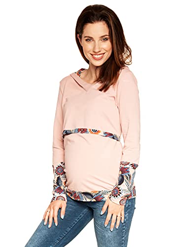 Torelle Maternity Wear Umstandspullover Stillpulli aus Baumwolle, Modell: FIBI, rosa Blumen, L von Torelle Maternity Wear