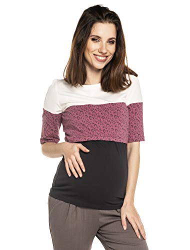 Torelle Maternity Wear Umstandsshirt Baumwolle mit Stillfunktion TUPI, Kurzarm, rosa, M von Torelle Maternity Wear