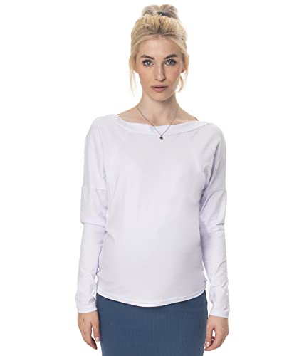 Torelle Maternity Wear Umstandsshirt Stillshirt Langarm Baumwolle, Modell: Aletta, Weiss, M von Torelle Maternity Wear