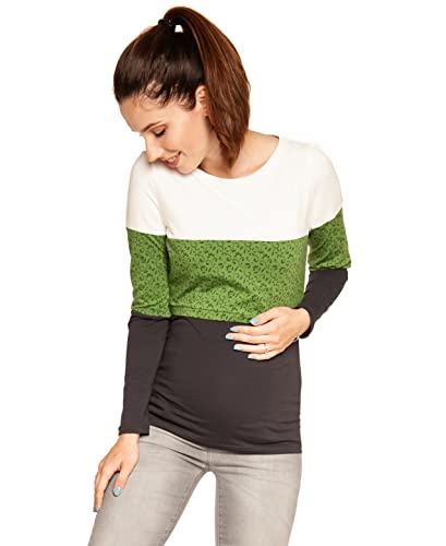 Torelle Maternity Wear Umstandsshirt mit Stillfunktion TUPI (Langarm/Grün, L) von Torelle Maternity Wear