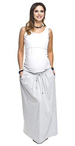 Umstandsrock, Schwangerschaftsrock Madi, Rock für Schwangere, hochwertige Baumwolle, hellgrau, XL von Torelle Maternity Wear